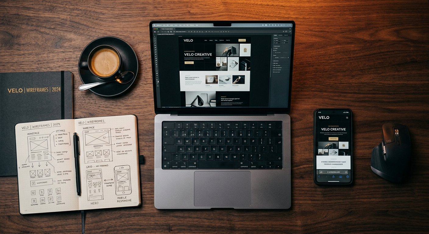 Professionelle Website eines lokalen Unternehmens auf einem Laptop
